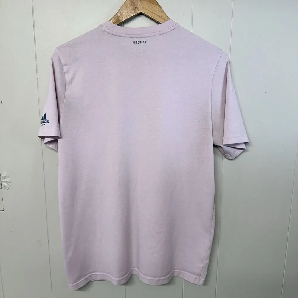 Adidas Aeroready  Tennis Graphic T Shirt Pink Men M GUC